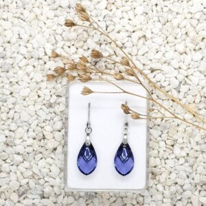 Fialové náušnice kapky