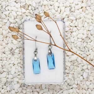 Náušnice hranolky modré