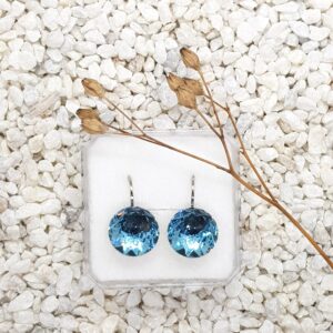 Broušené náušnice modré