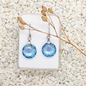 Modré kulaté náušnice