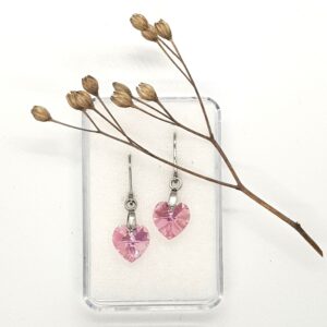Srdíčkové náušnice růžové