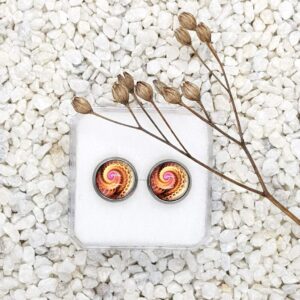 Spirálové náušnice žlutorůžové