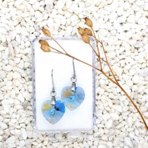 Srdíčkové náušnice bleděmodré