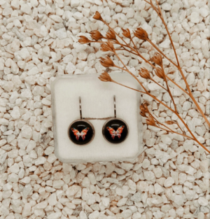 Náušnice s barevnými motýlky