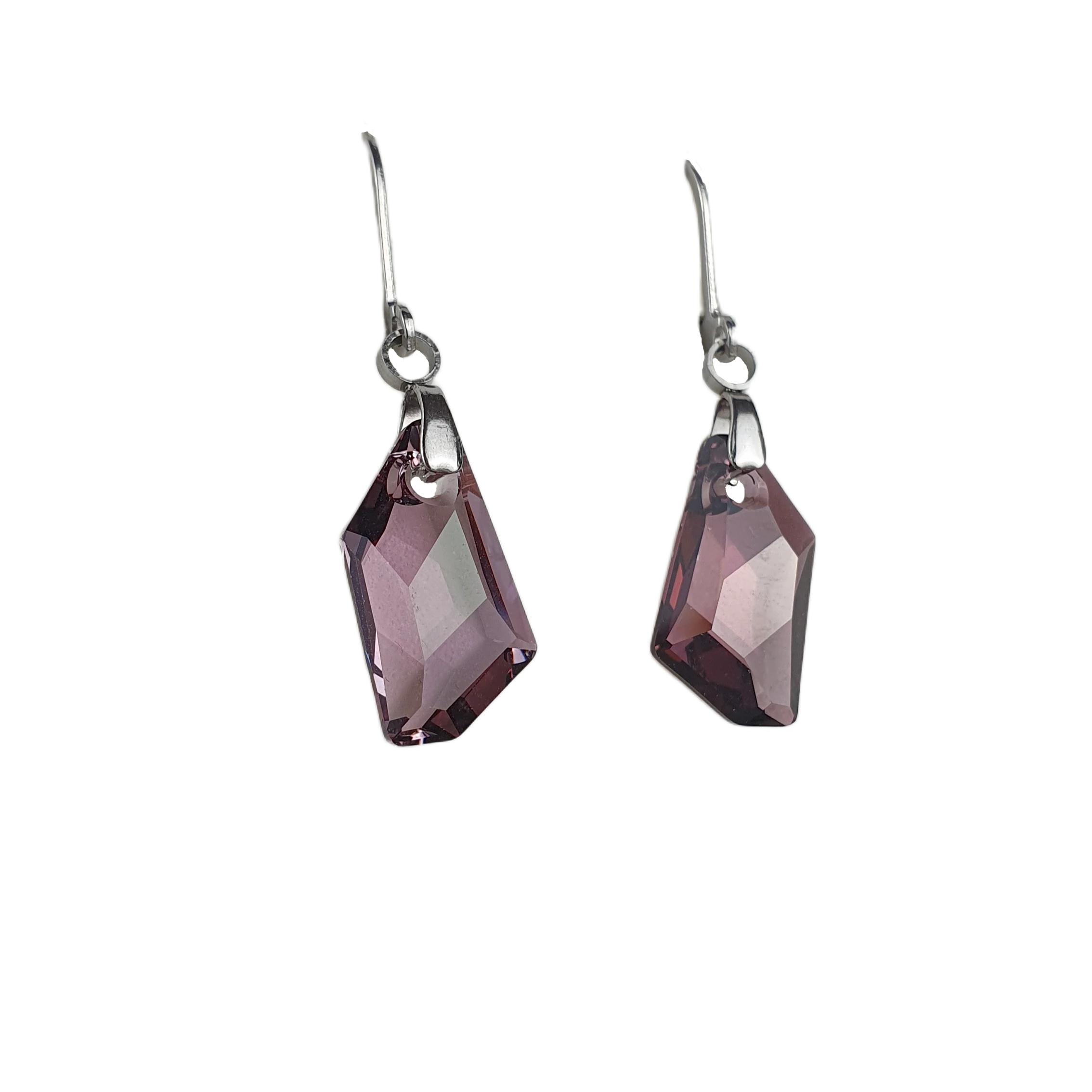 Náušnice fialové asymetrické